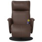 vidaXL Massagesessel mit Fußteil Braun Kunstleder vidaXL Massagesessel mit Fußteil Braun Kunstleder