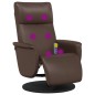 vidaXL Massagesessel mit Fußteil Braun Kunstleder vidaXL Massagesessel mit Fußteil Braun Kunstleder