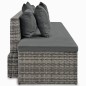 4-tlg. Garten-Sofagarnitur mit Kissen Grau Poly Rattan 4-tlg. Garten-Sofagarnitur mit Kissen Grau Poly Rattan