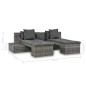4-tlg. Garten-Sofagarnitur mit Kissen Grau Poly Rattan 4-tlg. Garten-Sofagarnitur mit Kissen Grau Poly Rattan