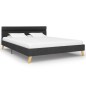 Bettgestell mit LED Dunkelgrau Stoff 120×200 cm Bettgestell mit LED Dunkelgrau Stoff 120×200 cm
