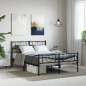 vidaXL Bettgestell mit Kopf- und Fußteil Metall Schwarz 120x190 cm vidaXL Bettgestell mit Kopf- und Fußteil Metall Schwarz 120x190 cm