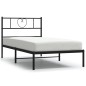vidaXL Bettgestell mit Kopfteil Metall Schwarz 107x203 cm vidaXL Bettgestell mit Kopfteil Metall Schwarz 107x203 cm