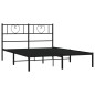 vidaXL Bettgestell mit Kopfteil Metall Schwarz 150x200 cm vidaXL Bettgestell mit Kopfteil Metall Schwarz 150x200 cm