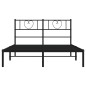 vidaXL Bettgestell mit Kopfteil Metall Schwarz 150x200 cm vidaXL Bettgestell mit Kopfteil Metall Schwarz 150x200 cm