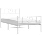 vidaXL Bettgestell mit Kopf- und Fußteil Metall Weiß 75x190 cm vidaXL Bettgestell mit Kopf- und Fußteil Metall Weiß 75x190 cm