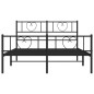 vidaXL Bettgestell mit Kopf- und Fußteil Metall Schwarz 160x200 cm vidaXL Bettgestell mit Kopf- und Fußteil Metall Schwarz 160x200 cm