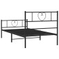 vidaXL Bettgestell mit Kopf- und Fußteil Metall Schwarz 75x190 cm vidaXL Bettgestell mit Kopf- und Fußteil Metall Schwarz 75x190 cm