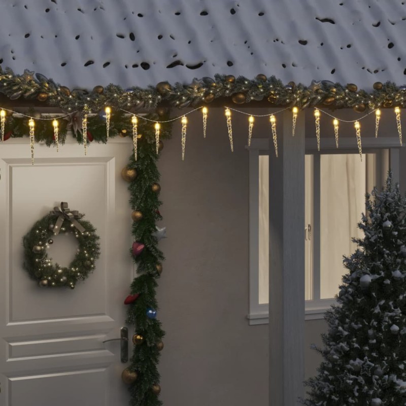 vidaXL Eiszapfen-Lichterkette 100 LEDs Warmweiß 10 m Acryl PVC vidaXL Eiszapfen-Lichterkette 100 LEDs Warmweiß 10 m Acryl PVC