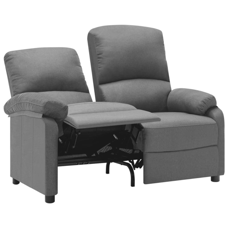 vidaXL 2-Sitzer-Sofa Verstellbar Hellgrau Stoff vidaXL 2-Sitzer-Sofa Verstellbar Hellgrau Stoff