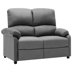 vidaXL 2-Sitzer-Sofa Verstellbar Hellgrau Stoff