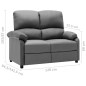 vidaXL 2-Sitzer-Sofa Verstellbar Hellgrau Stoff vidaXL 2-Sitzer-Sofa Verstellbar Hellgrau Stoff