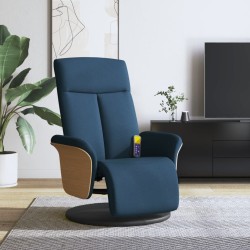vidaXL Massagesessel mit Fußteil Blau Stoff