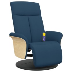 vidaXL Massagesessel mit Fußteil Blau Stoff
