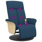 vidaXL Massagesessel mit Fußteil Blau Stoff vidaXL Massagesessel mit Fußteil Blau Stoff