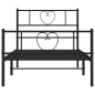 vidaXL Bettgestell mit Kopf- und Fußteil Metall Schwarz 90x190 cm vidaXL Bettgestell mit Kopf- und Fußteil Metall Schwarz 90x190 cm