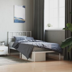 vidaXL Bettgestell mit Kopfteil Metall Weiß 80x200 cm
