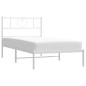 vidaXL Bettgestell mit Kopfteil Metall Weiß 80x200 cm vidaXL Bettgestell mit Kopfteil Metall Weiß 80x200 cm