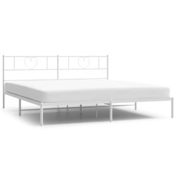 vidaXL Bettgestell mit Kopfteil Metall Weiß 183x213 cm