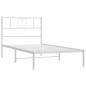 vidaXL Bettgestell mit Kopfteil Metall Weiß 107x203 cm vidaXL Bettgestell mit Kopfteil Metall Weiß 107x203 cm