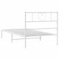 vidaXL Bettgestell mit Kopfteil Metall Weiß 107x203 cm vidaXL Bettgestell mit Kopfteil Metall Weiß 107x203 cm