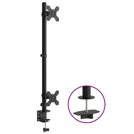 vidaXL Tischhalterung für 2 Monitore Schwarz Stahl VESA 75/100 mm