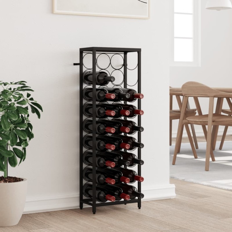 vidaXL Weinregal für 27 Flaschen Schwarz 34x18x100 cm Schmiedeeisen vidaXL Weinregal für 27 Flaschen Schwarz 34x18x100 cm Schmiedeeisen