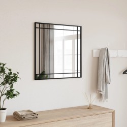 vidaXL Wandspiegel Schwarz 50x50 cm Quadratisch Eisen