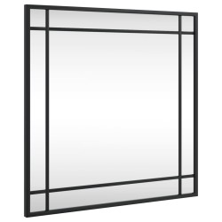 vidaXL Wandspiegel Schwarz 50x50 cm Quadratisch Eisen