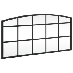 vidaXL Wandspiegel Schwarz 60x30 cm Gewölbt Eisen