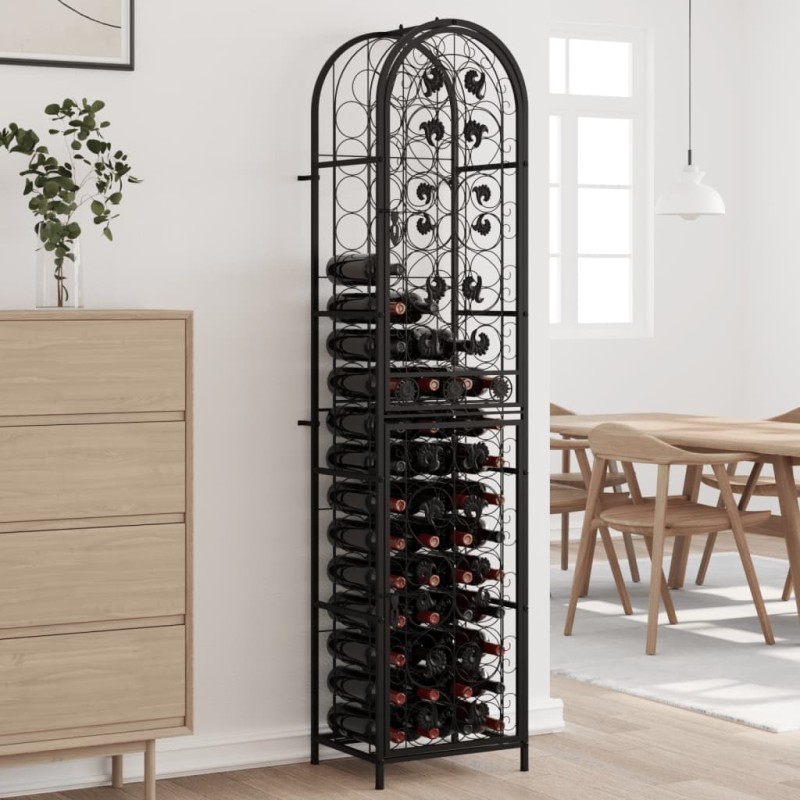 vidaXL Weinregal für 73 Flaschen Schwarz 45x36x200 cm Schmiedeeisen vidaXL Weinregal für 73 Flaschen Schwarz 45x36x200 cm Schmiedeeisen