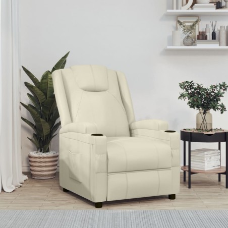 vidaXL Relaxsessel Cremeweiß Kunstleder