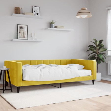 vidaXL Tagesbett mit Matratze Gelb 100x200 cm Samt