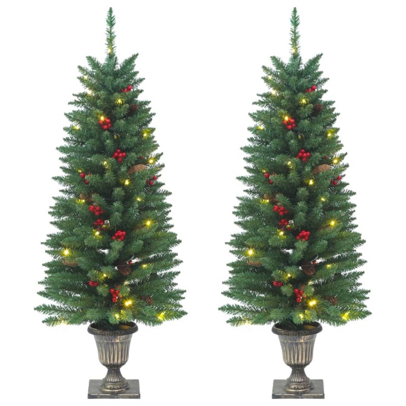 vidaXL Künstliche Weihnachtsbäume 2 Stk. 100 LEDs Grün 120 cm vidaXL Künstliche Weihnachtsbäume 2 Stk. 100 LEDs Grün 120 cm