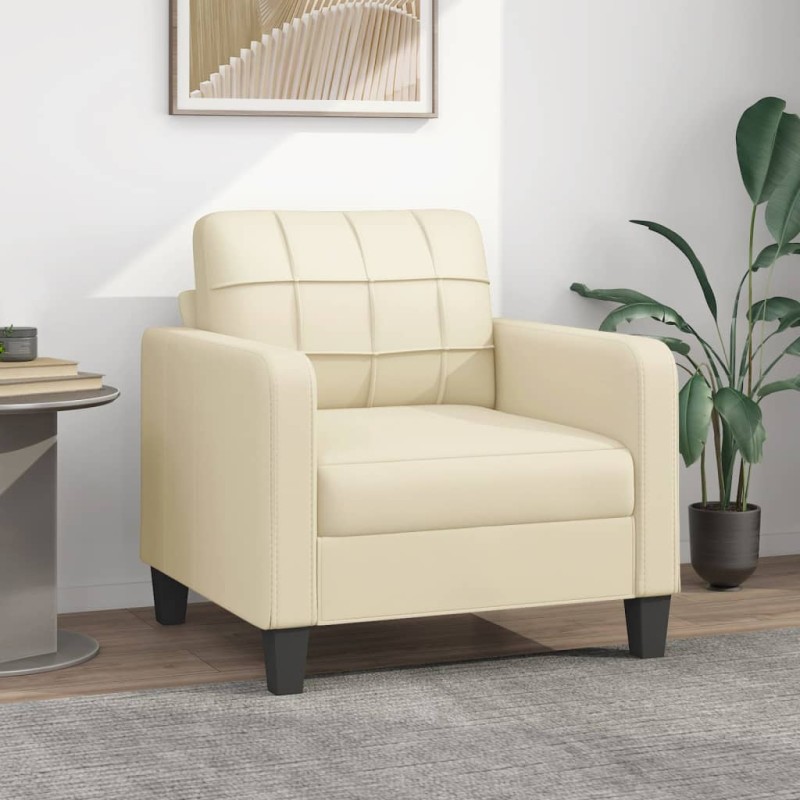vidaXL Sessel Creme 60 cm Kunstleder vidaXL Sessel Creme 60 cm Kunstleder