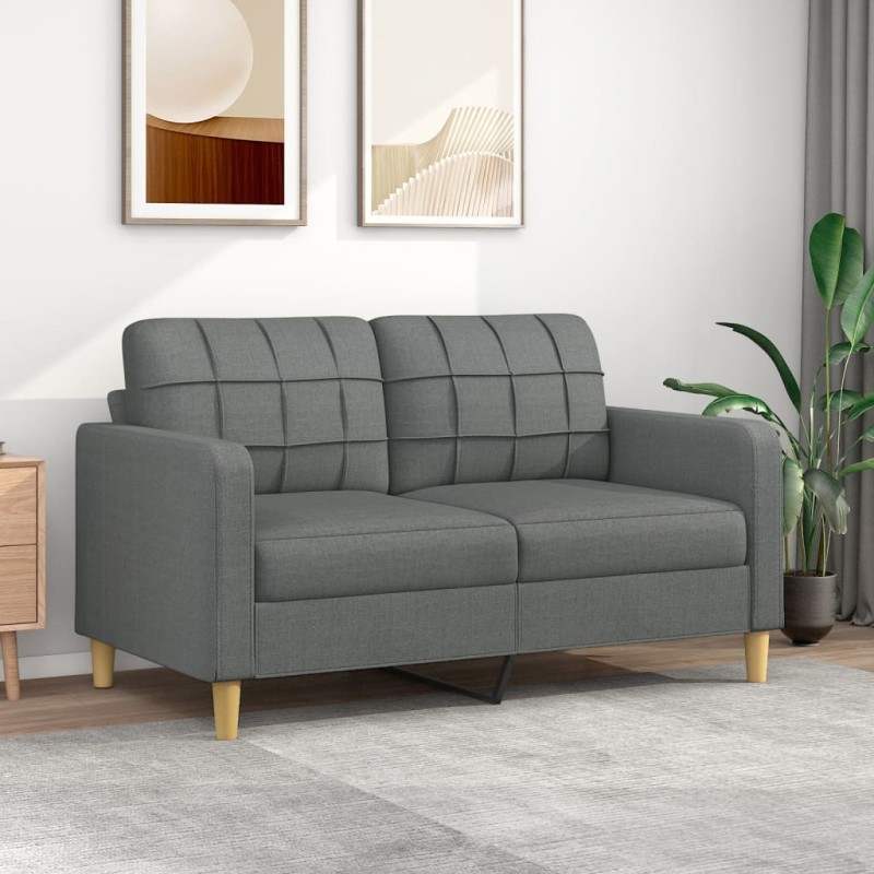 vidaXL 2-Sitzer-Sofa Dunkelgrau 140 cm Stoff vidaXL 2-Sitzer-Sofa Dunkelgrau 140 cm Stoff