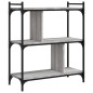 vidaXL Bücherregal 3 Böden Grau Sonoma 76x32x88 cm Holzwerkstoff