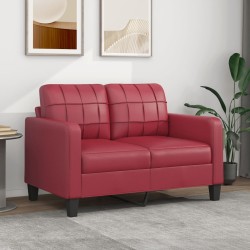 vidaXL 2-Sitzer-Sofa Weinrot 120 cm Kunstleder