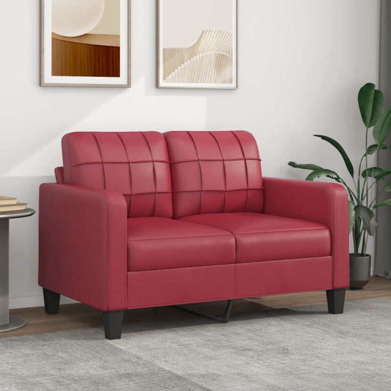 vidaXL 2-Sitzer-Sofa Weinrot 120 cm Kunstleder vidaXL 2-Sitzer-Sofa Weinrot 120 cm Kunstleder