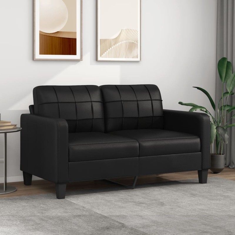 vidaXL 2-Sitzer-Sofa Schwarz 140 cm Kunstleder vidaXL 2-Sitzer-Sofa Schwarz 140 cm Kunstleder