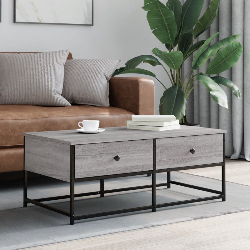vidaXL Couchtisch Grau Sonoma 100x51x40 cm Holzwerkstoff vidaXL Couchtisch Grau Sonoma 100x51x40 cm Holzwerkstoff