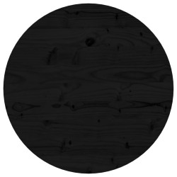 vidaXL Tischplatte Rund Schwarz Ø50x3 cm Massivholz Kiefer