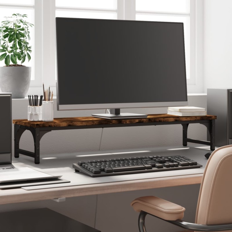vidaXL Monitorständer Räuchereiche 85x23x15,5 cm Holzwerkstoff vidaXL Monitorständer Räuchereiche 85x23x15,5 cm Holzwerkstoff
