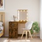 vidaXL Schminktisch mit LED-Leuchten Räuchereiche 90x42x132,5 cm vidaXL Schminktisch mit LED-Leuchten Räuchereiche 90x42x132,5 cm