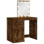 vidaXL Schminktisch mit LED-Leuchten Räuchereiche 90x42x132,5 cm vidaXL Schminktisch mit LED-Leuchten Räuchereiche 90x42x132,5 cm