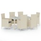 vidaXL 7-tlg. Garten-Essgruppe mit Auflagen Poly Rattan Weiß vidaXL 7-tlg. Garten-Essgruppe mit Auflagen Poly Rattan Weiß