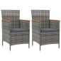 vidaXL 3-tlg. Garten-Essgruppe mit Kissen Poly Rattan Grau vidaXL 3-tlg. Garten-Essgruppe mit Kissen Poly Rattan Grau