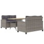 vidaXL 3-tlg. Garten-Essgruppe mit Grau Kissen Poly Rattan vidaXL 3-tlg. Garten-Essgruppe mit Grau Kissen Poly Rattan