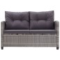 vidaXL 3-tlg. Garten-Essgruppe mit Grau Kissen Poly Rattan vidaXL 3-tlg. Garten-Essgruppe mit Grau Kissen Poly Rattan
