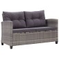 vidaXL 3-tlg. Garten-Essgruppe mit Grau Kissen Poly Rattan vidaXL 3-tlg. Garten-Essgruppe mit Grau Kissen Poly Rattan